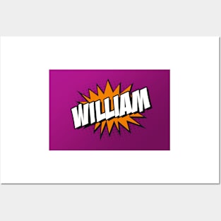 Personalised 'William' Kapow Wow Cartoon Comic Design Posters and Art